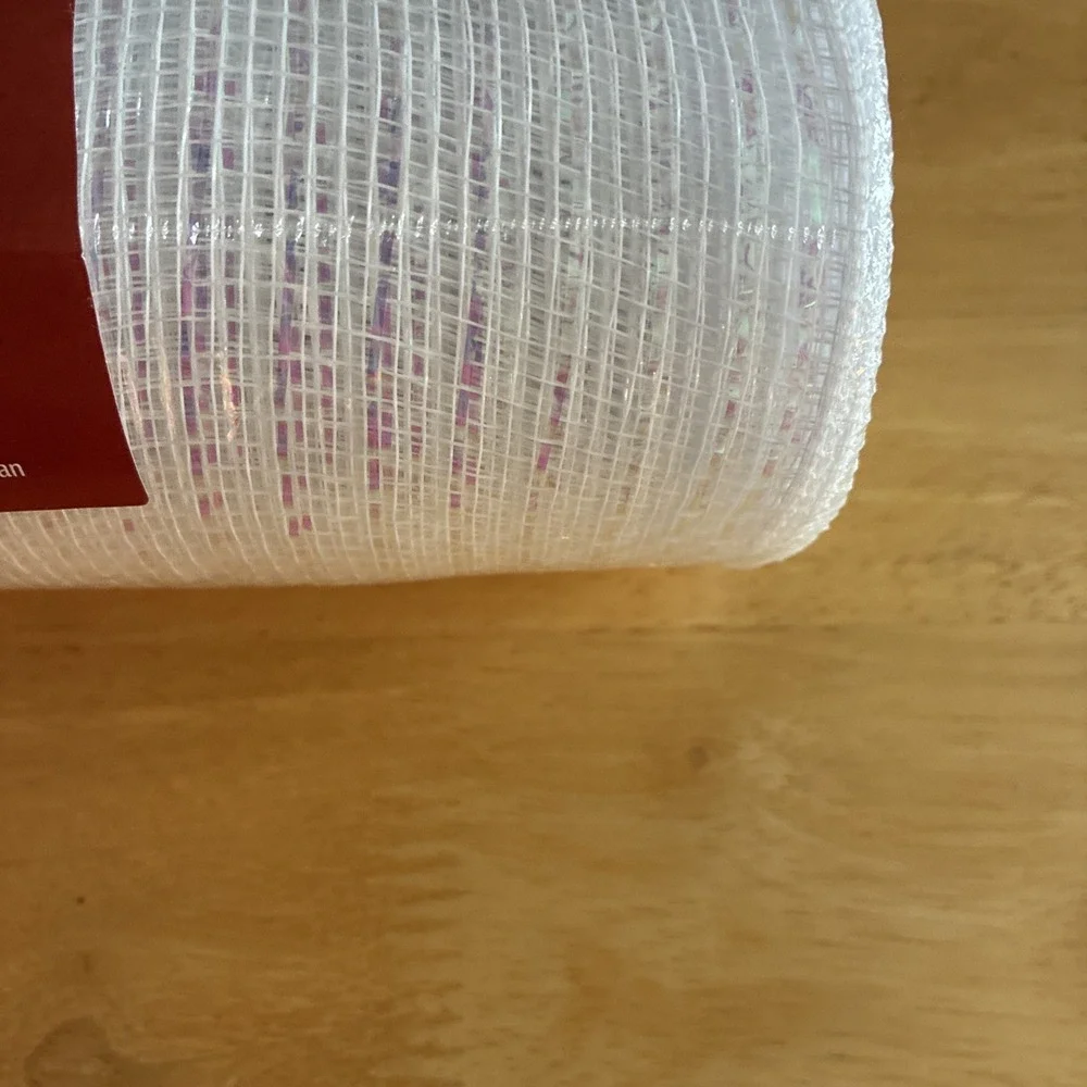 Hobby Lobby Mesh Ribbon White Lavender Iridescent  Lot Of 2 Craft